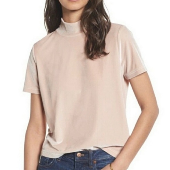 Madewell Velvet Mock Turtle Neck Top - Picture 1 of 6